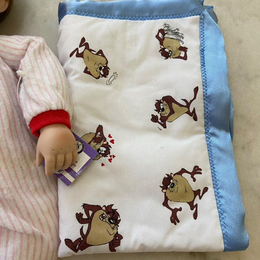 Ashton Drake Porcelain Doll Mommy's Little Angel Taz Outfit Blanket Looney Tunes - Picture 10 of 13